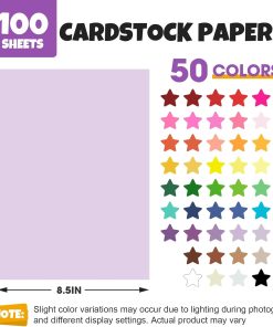 Alternative view of 100 Sheets 8.5 X 11 Colored Cardstock. 50 Assorted Colors Construction Paper Card Stock Printer Paper for Printing. Card Making. DIY Crafts.School Supplies.Party Decorations (180GSM/65LB)